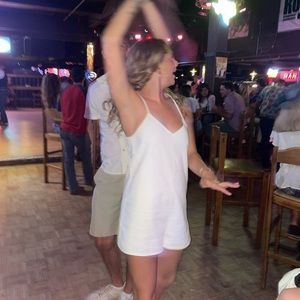 Zara white Jean Romper